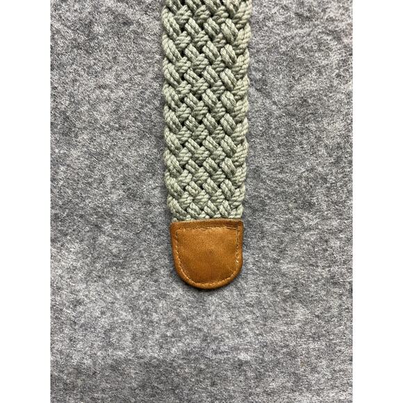 Eddie Bauer Belt Womens XS Green Braided Woven Tan Faux Leather Vintage - Picture 7 of 10